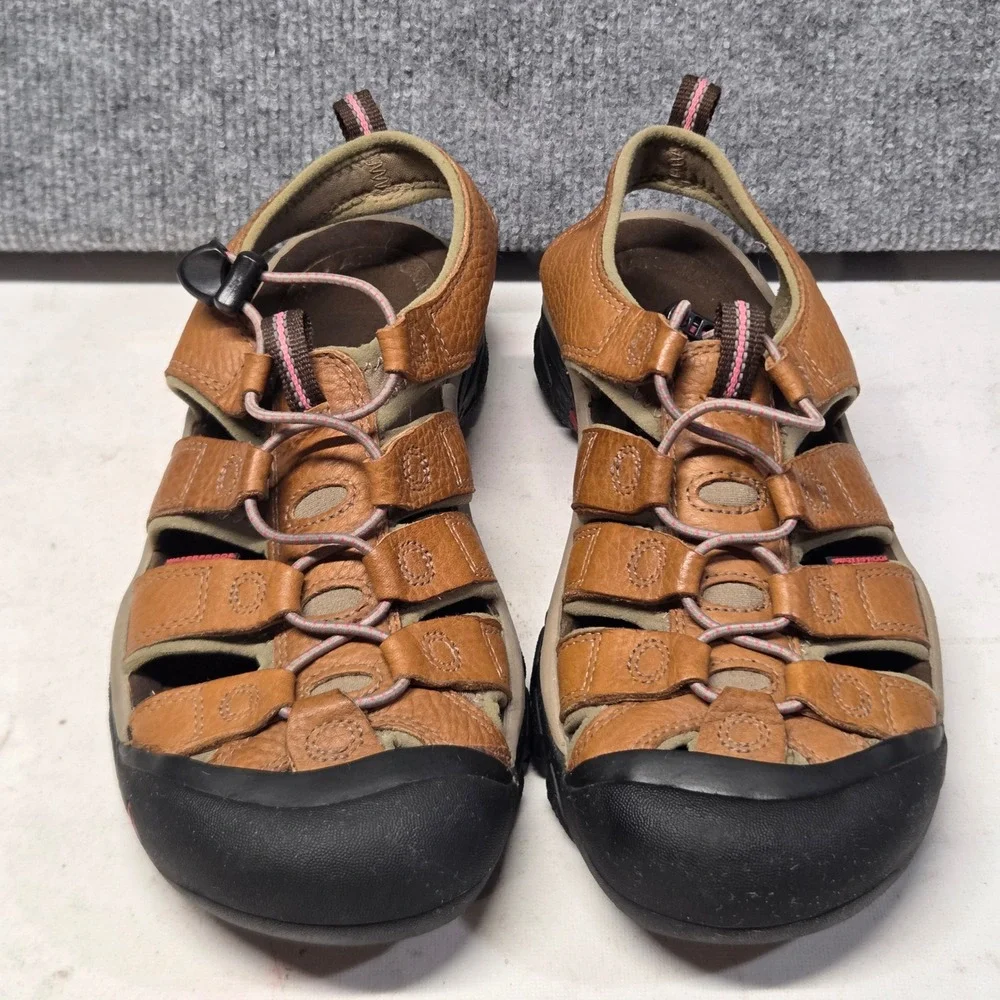 Keen Newport H2 Waterproof Hiking Sandals Brown Leather Pink Womens 10